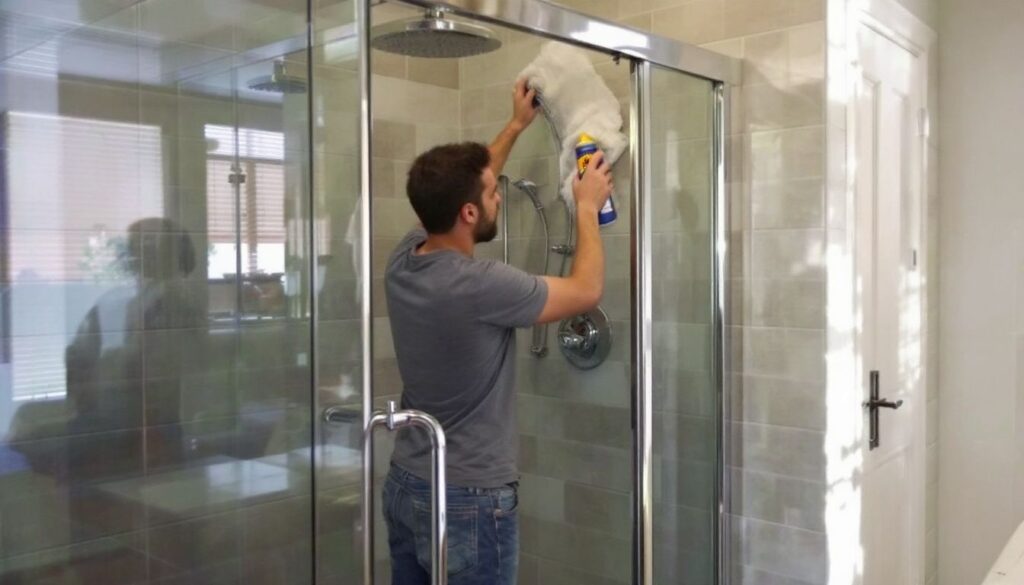 Douchecabine schoonmaken met wd40