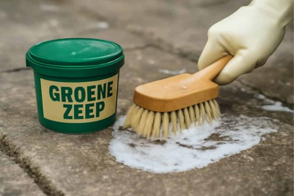 Hoe maak je beton schoon met groene zeep?