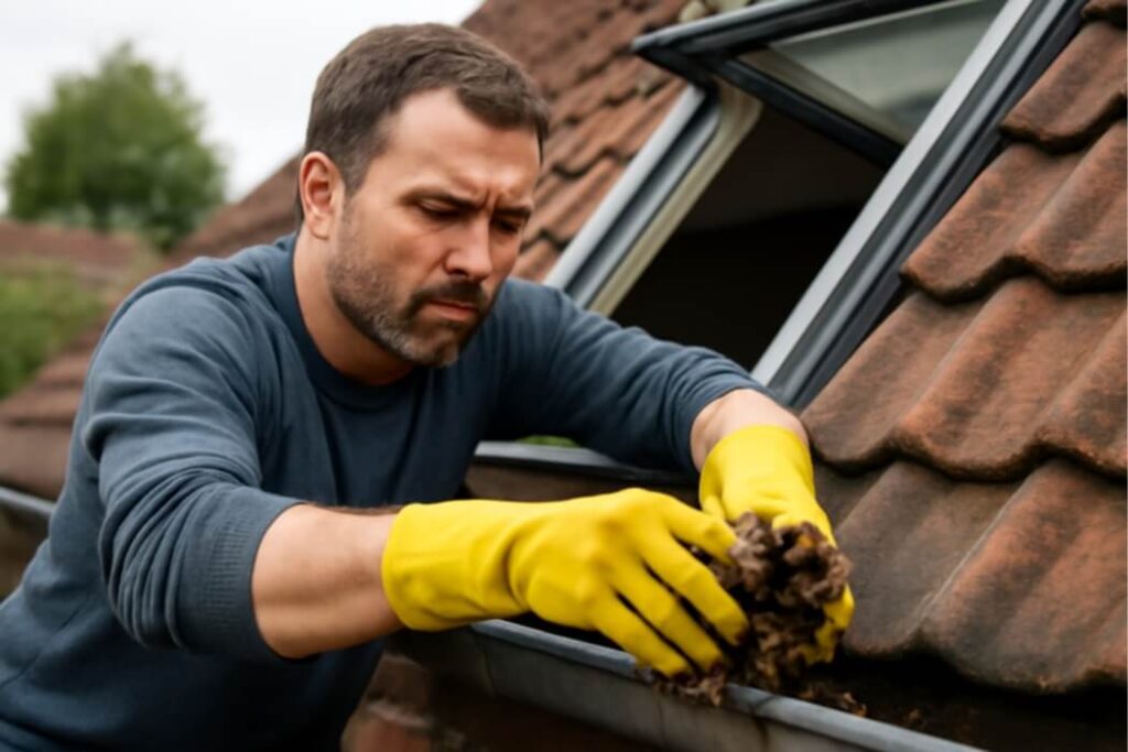 Hoe maak je een dakgoot schoon vanuit een dakraam?