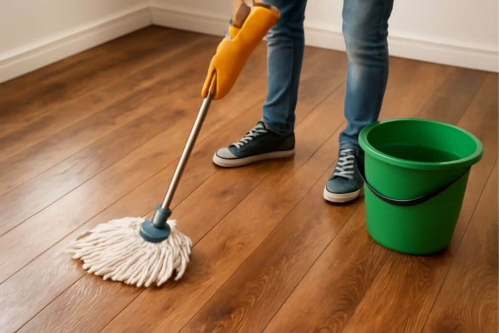 Hoe maak je een geoliede houten vloer schoon?