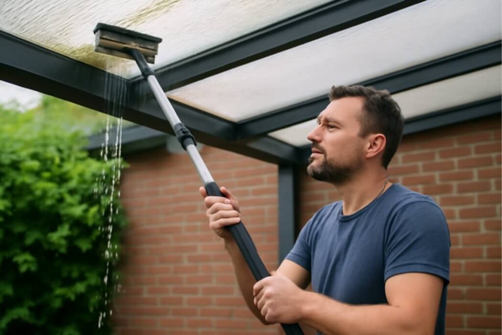 Hoe maak je een overkapping schoon?