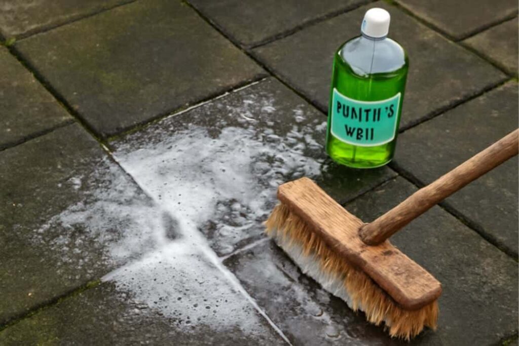 Hoe maak je tuintegels schoon met groene zeep?