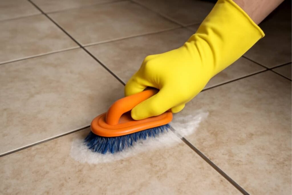 Hoe maak je voegen van een tegelvloer schoon?