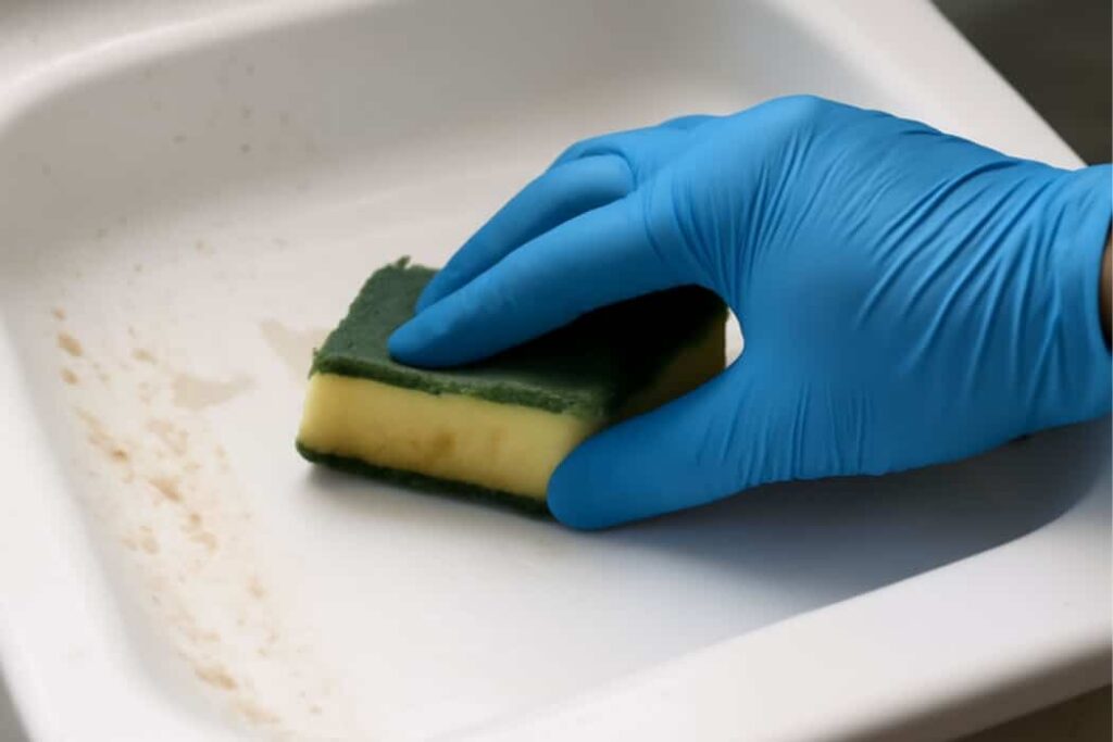 Hoe maak je wit hard plastic schoon?